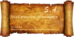Stefanovics Alexandra névjegykártya